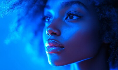 a blue and blue background with light lines, Generative AI