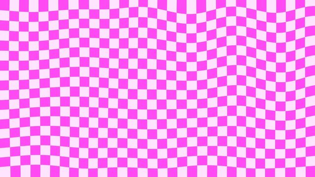 Wavy pastel pink checkered aesthetic background animation
