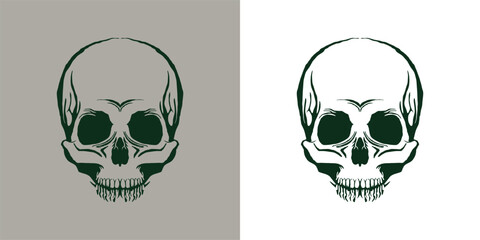 💀 Black background horror skull and crossbones vector symbol illustration for a scary Halloween or pirate tattoo design