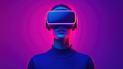 Genderless tech visionaries digital portraits in a futuristic virtual reality innovation hub