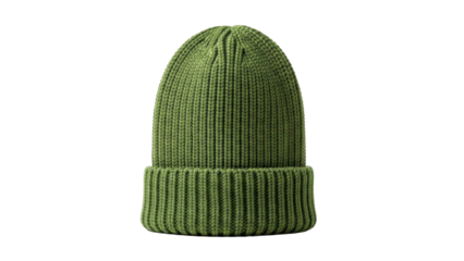  Green knit beanie winter hat apparel on a transparent background, PNG image, PNG file