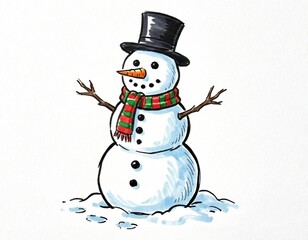 snowman with broom | manusia salju sederhana