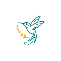 Hummingbird Logo Design Vector Icon