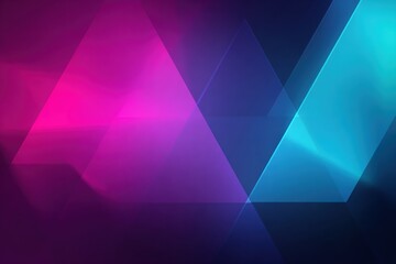Abstract Neon Geometric Gradient Background with Vibrant Pink and Blue Triangles.