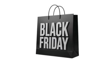 Black friday shopping bag on a dark background