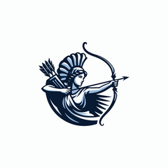Artemis Archer Olympian Goddess Logo