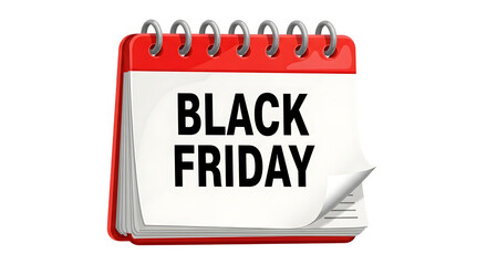 Black friday sale announcement written on a spiral bound notepad against a black background