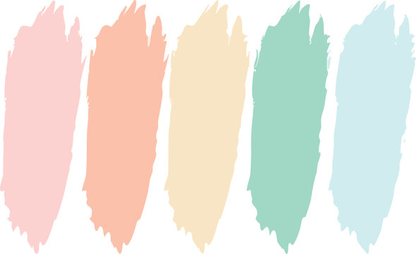 Soft pastel brush strokes vector illustration peaceful artistic paint swatches scalable eps