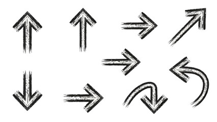 Set of Grungy Arrows Directional Elements for Design and Navigation
