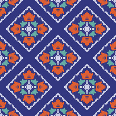 Talavera pattern. Azulejos Portugal. Turkish ornament. Moroccan tile mosaic. Spanish porcelain. Ceramic tableware, folk print. Asian pottery. Ethnic background. Mediterranean wallpaper.