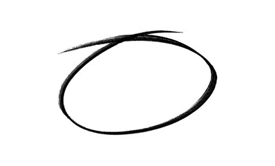 Hand-drawn black circles and ovals for highlighting text, Brush Stroke Oval Circle, For marking text.