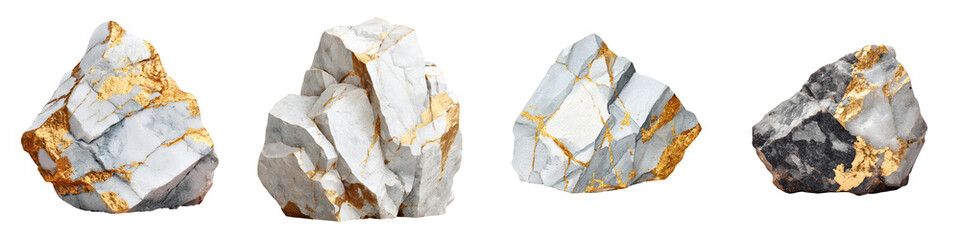 Luxury Marble Textures with Gold Veins: Elegant Stone Slab Collection