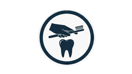 Dental Hygiene Icon: Brushing Teeth Illustration