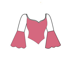 Pink blouse with bell sleeves