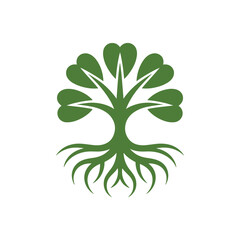 Minimal tree silhouette clean vector logo