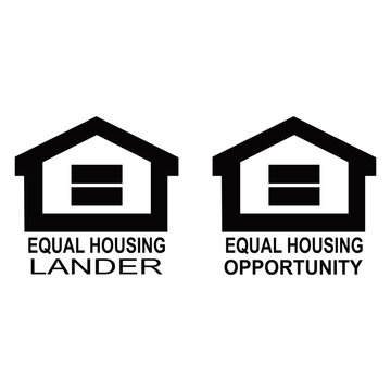 EQUAL HOUSING OPPORTUNITY AND LANDER ICON VECTOR BLACK