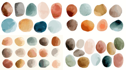 A watercolor collection of abstract organic blobs in earthy and pastel tones, ideal for modern graphics, branding, backgrounds, and creative design projects.