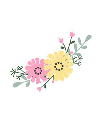 pink flower on white background