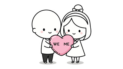 Sweet Embrace of Togetherness: In a tender embrace, a loving couple holds a heart, symbolizing the beauty of unity and the start of a journey filled with warmth and devotion.