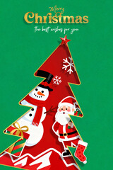 christmas card with snowman