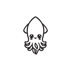 Squid vector logo template