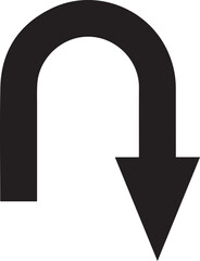 Traffic u turn arrow icon vector flat design on white background. U turn sign icon. U turn square arrow © 4k Vectors