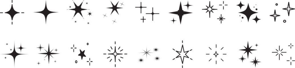 Sparkle vector icons setStars set icons. Rating star signs collection – vector for stock © MSTAMERA