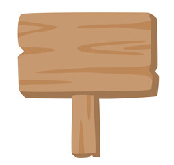 案内表示に使える シンプルな木製看板イラスト｜掲示・注意・サイン用