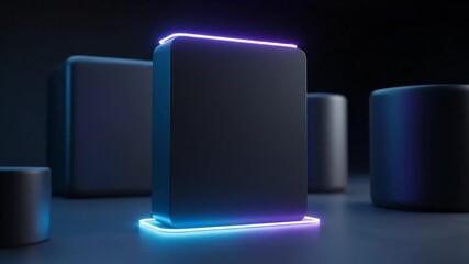 Modern digital device mockup featuring a blank tablet pc screen isolated on a black and blue background for web technology and mobile business communication design - Powered by Adobe