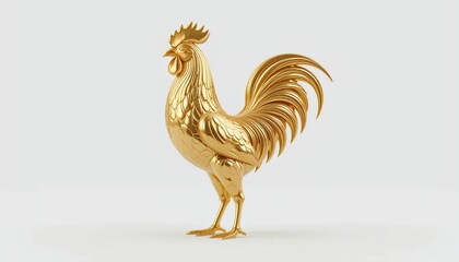  Golden  Rooster isolated on white