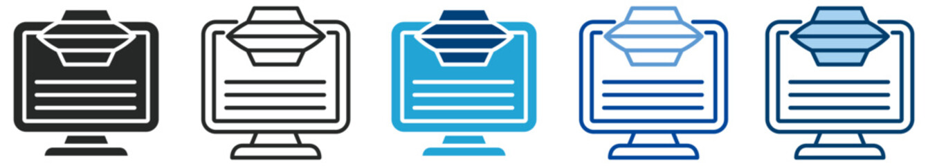 Blog icon set multi style icon set collection vector illustration