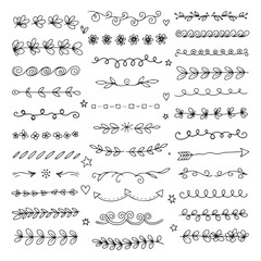 Obraz premium Decorative Hand-Drawn Borders, Frames and Divider Collection