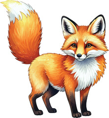 Obraz premium Charming Hand-Drawn Red Fox Illustration