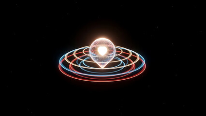 Abstract Glowing Core with Orbital Light Rings