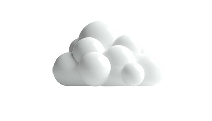 3D rendered illustration of a white cloud made up of spheres, against a black backdrop