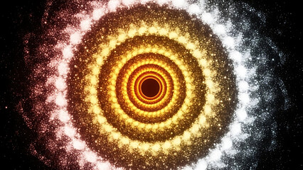 Energetic Gradient Particle Vortex with Concentric Glowing Rings