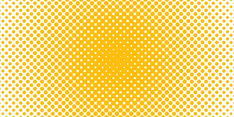 Abstract halftone sun isolated on transparent background. Orange halftone dots backgrounds.
