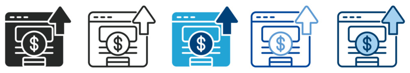 Income icon set multi style icon set collection vector illustration