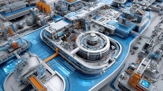 Technological Hub: A detailed, futuristic architectural rendering showcases a high-tech city, reflecting innovation and modern infrastructure.