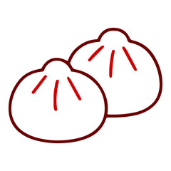 Chinese Dumpling Baozi Outline