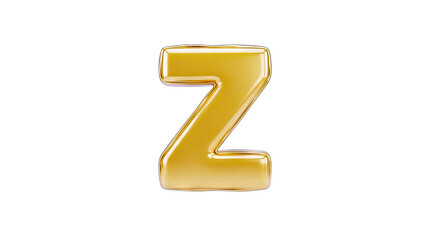 Golden Letter Z Isolated on White Background