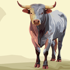 Majestic bull standing in a field