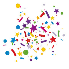 Obraz premium Colorful Party Confetti PNG Isolated