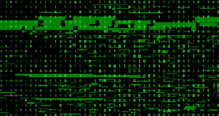 Digital Binary Code 0 and 1  Glitch Technology Background