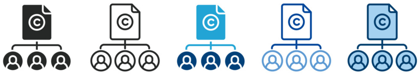 Copy writing icon set multi style icon set collection vector illustration