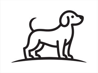 Pet dog line icon, outline vector sign collection logo vector illustration