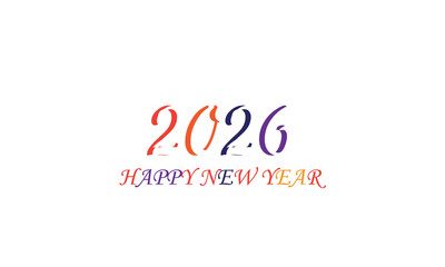 2026 Happy new year celebration card design . 