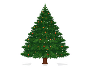 Fototapeta premium christmas tree with gift boxes, red balls isolated on white.