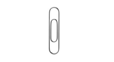 Single paperclip on white background