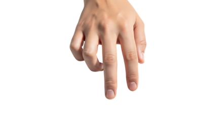 Hand pointing with two fingers